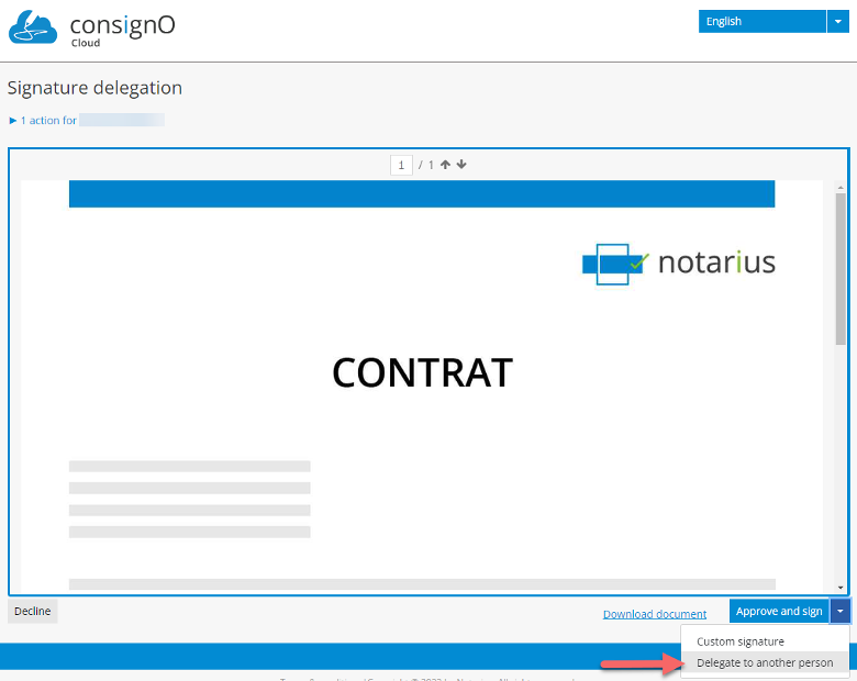 Delegation of signature- contrat